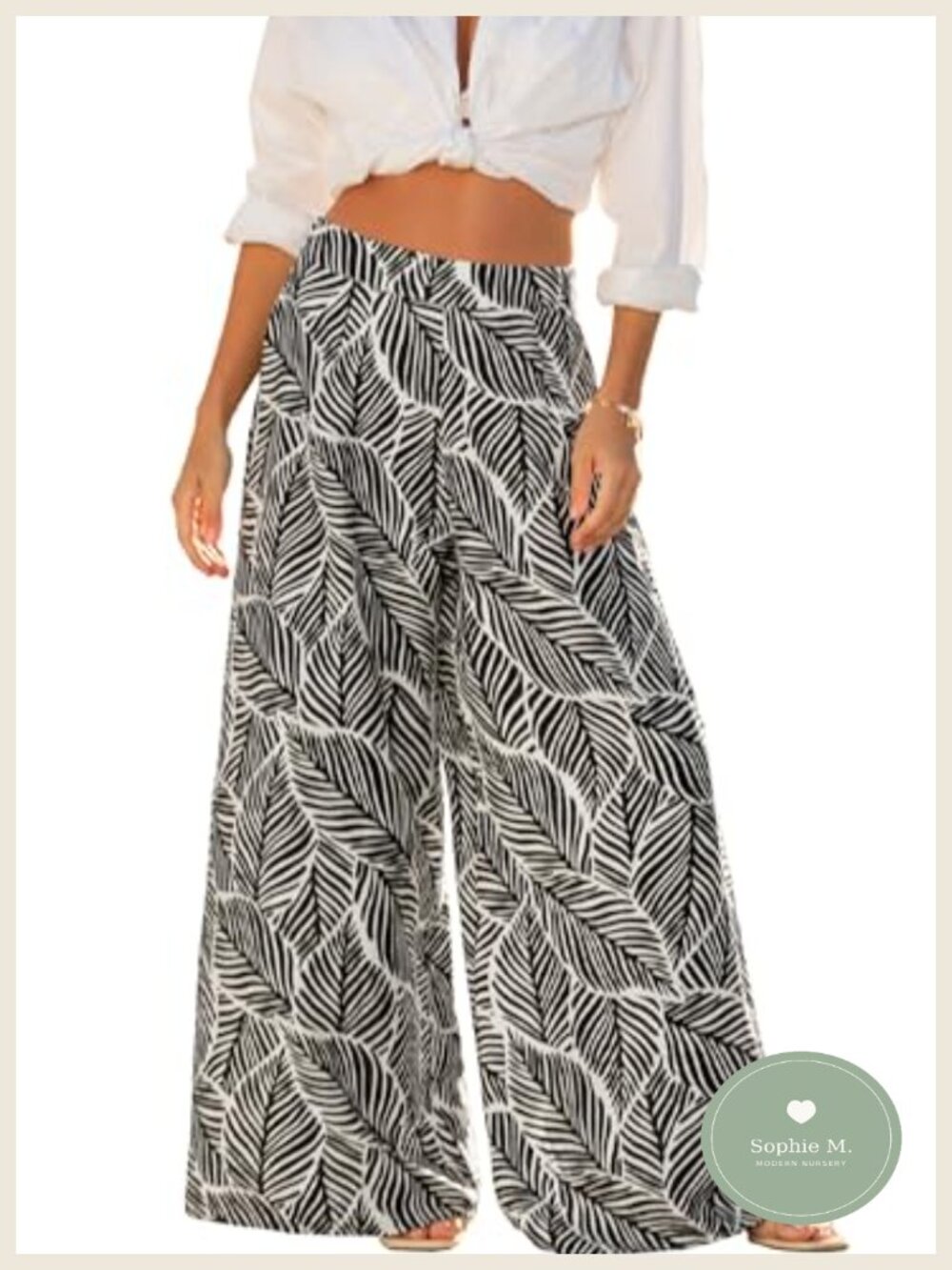 Wide Leg High Waist Rayon Palazzo Pants Women Casual Beach Vacation